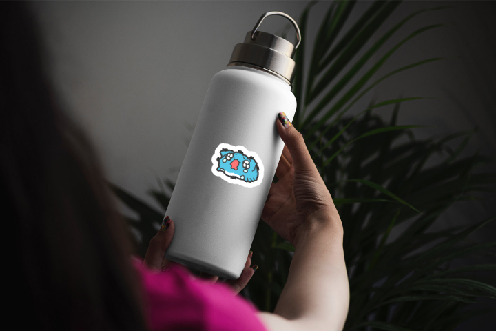 In sticker dán trang trí bình nước