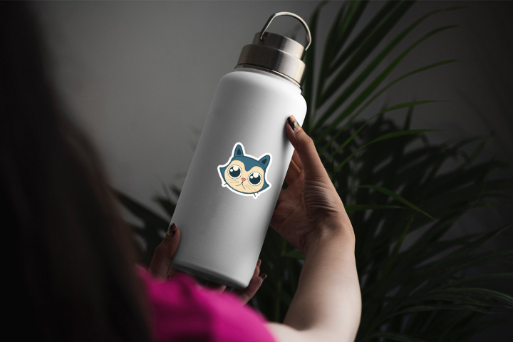 In sticker dán trang trí bình nước