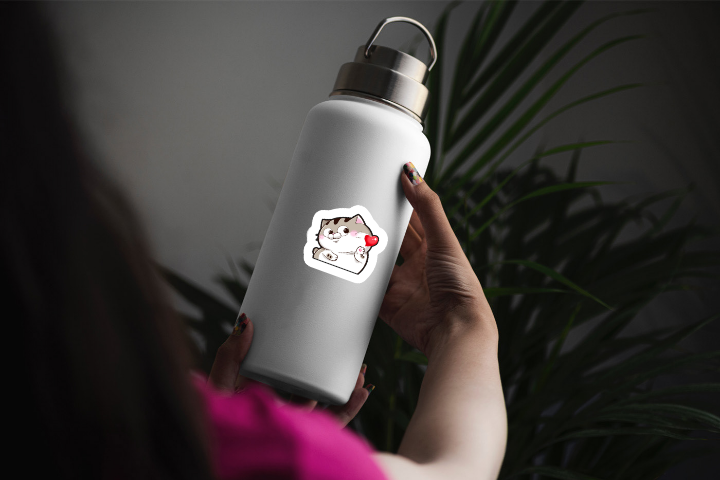 In sticker dán trang trí bình nước