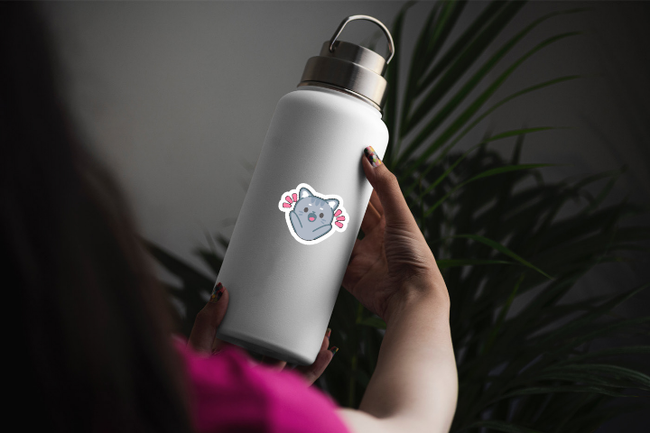 In sticker dán trang trí bình nước