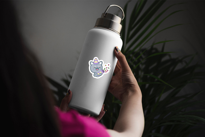 In sticker dán trang trí bình nước