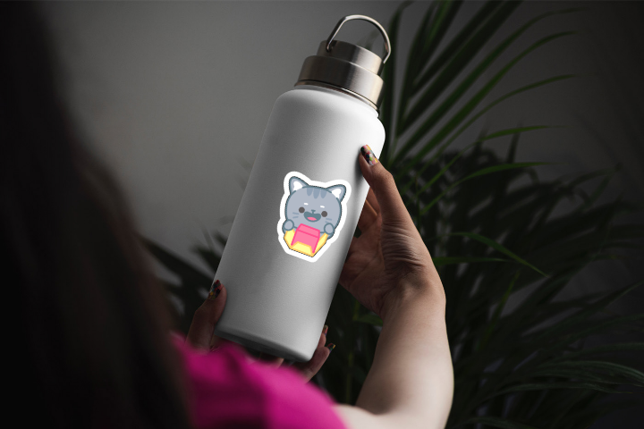 In sticker dán trang trí bình nước