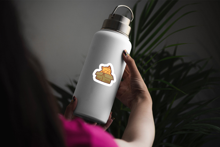 In sticker dán trang trí bình nước