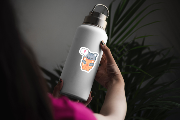 In sticker dán trang trí bình nước