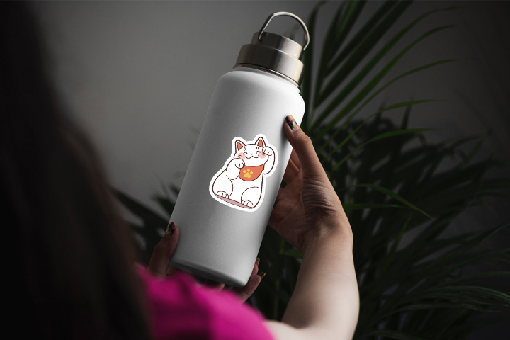 In sticker dán trang trí bình nước