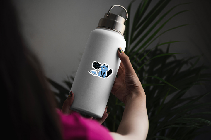 In sticker dán trang trí bình nước