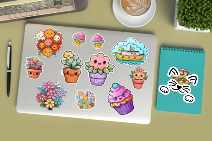 In sticker dán trang trí cuốn sổ