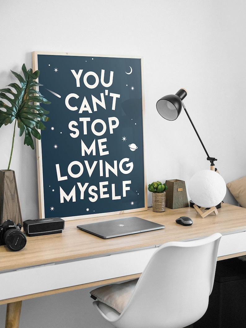 Tranh động lực You Can't Stop Me Loving Myself phong cách hàn quốc